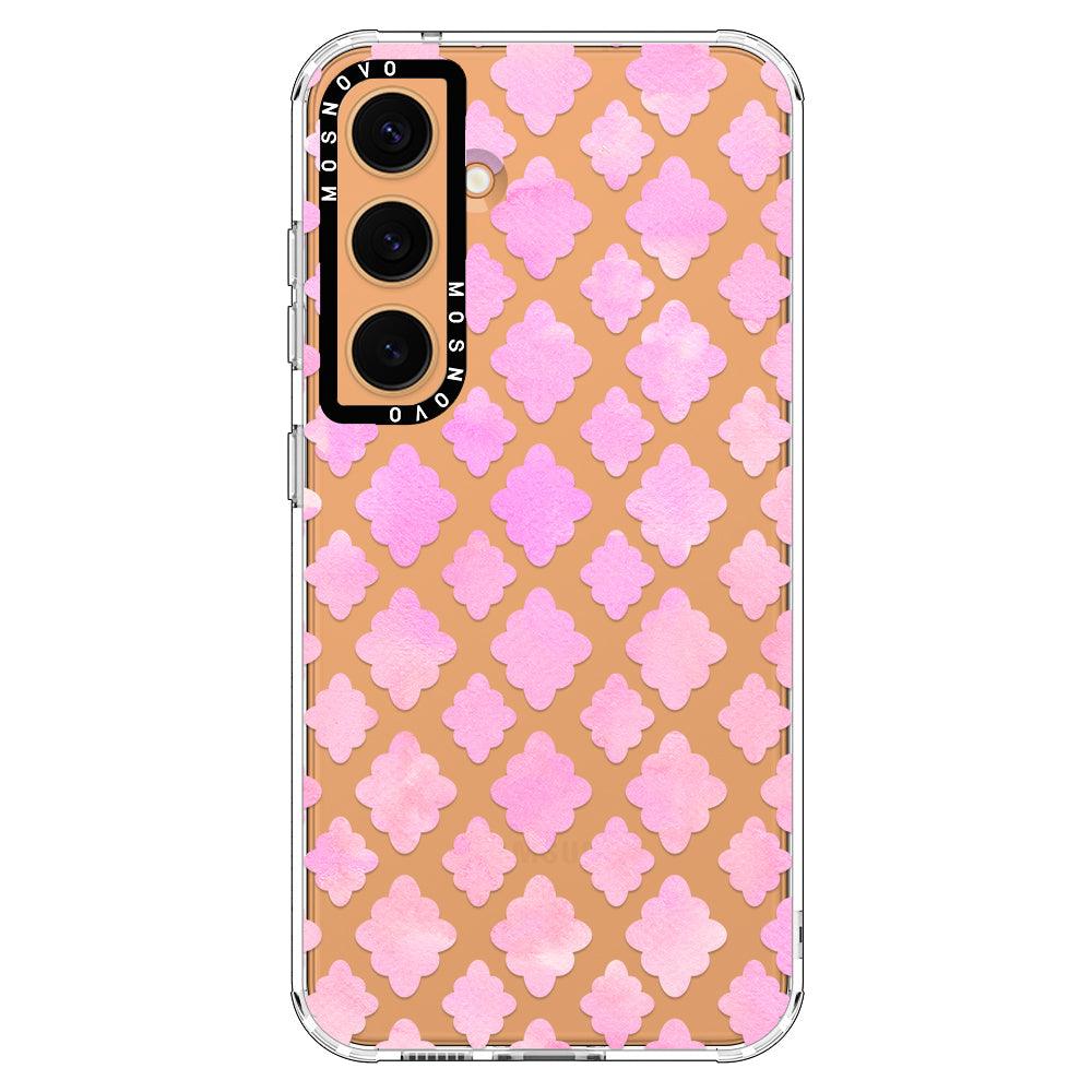 Pink Flower Diamond Phone Case - Samsung Galaxy S24 Case - MOSNOVO