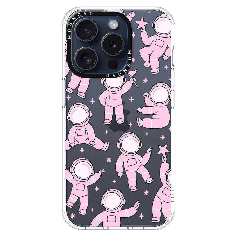 Pink Astronaut Phone Case - iPhone 15 Pro Case - MOSNOVO