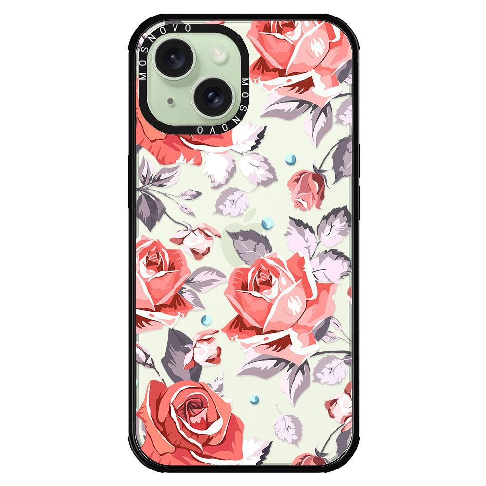 Retro Flower Roses Phone Case - iPhone 15 Case - MOSNOVO