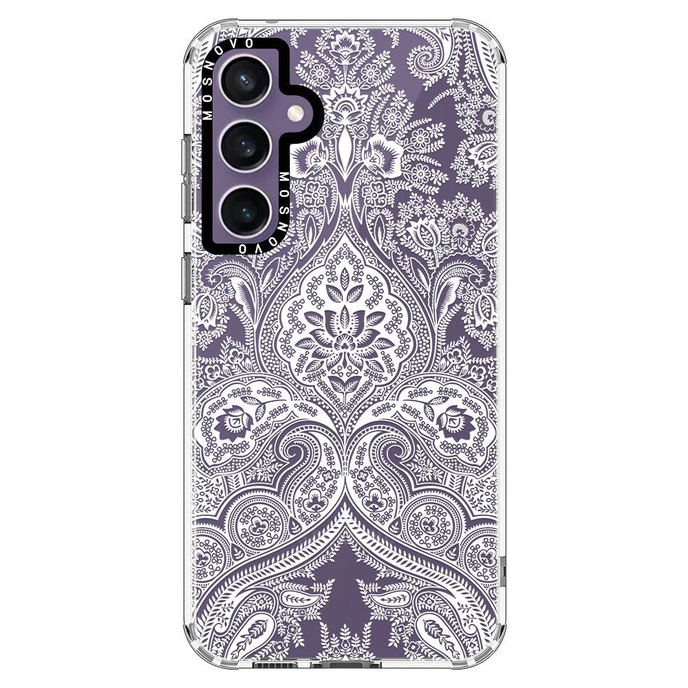 White Damask Phone Case - Samsung Galaxy S23 FE Case