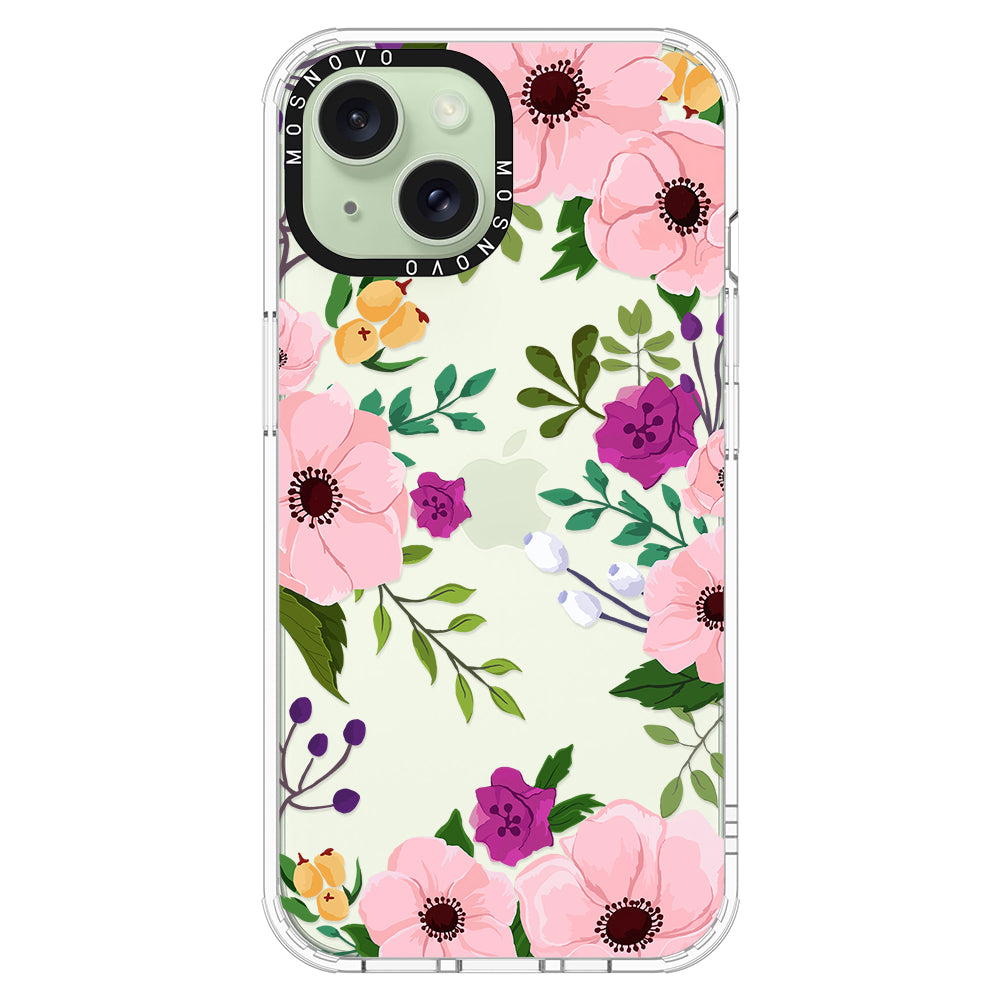 Watercolor Floral Phone Case - iPhone 15 Plus Case - MOSNOVO