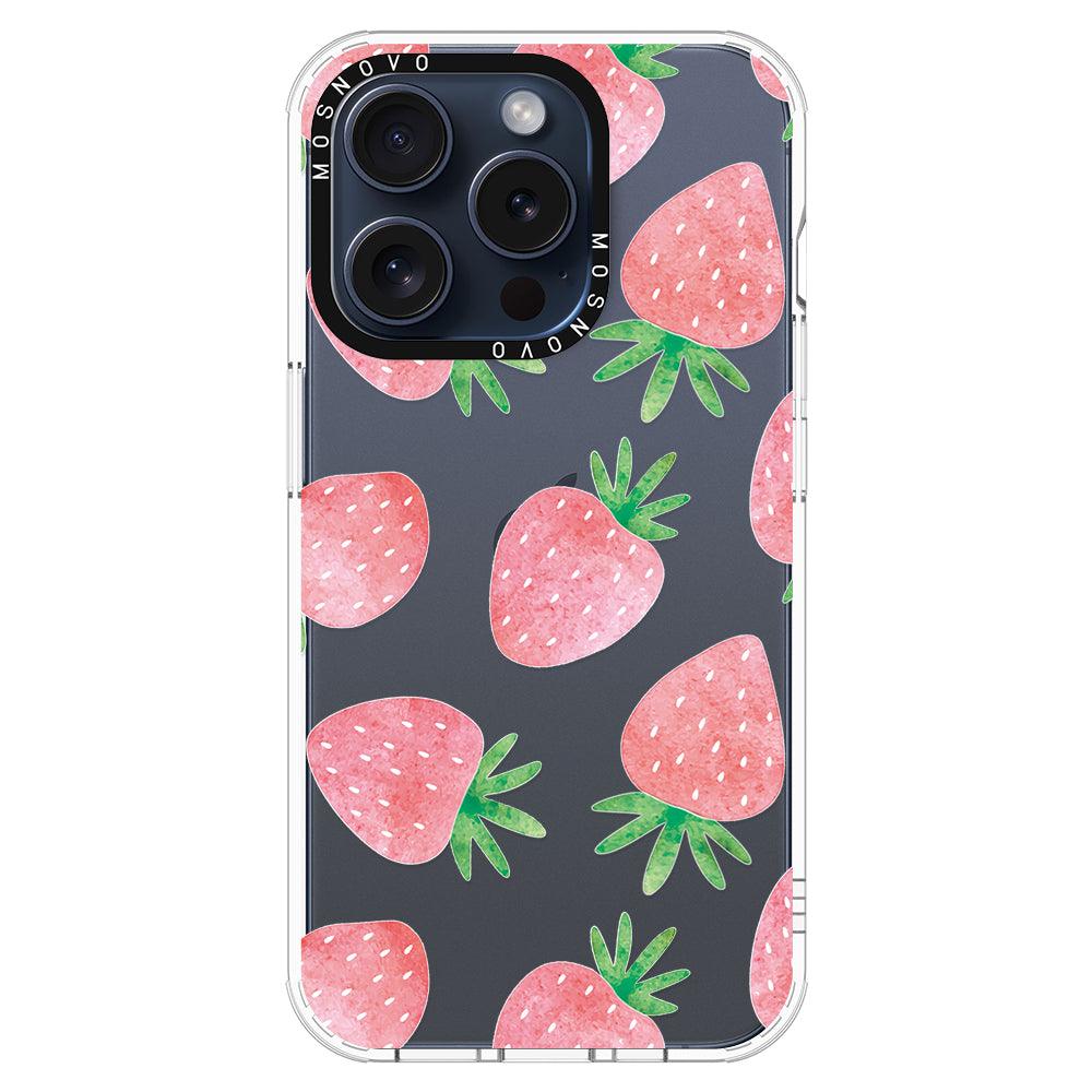 Pastel Strawberry Phone Case - iPhone 15 Pro Case - MOSNOVO