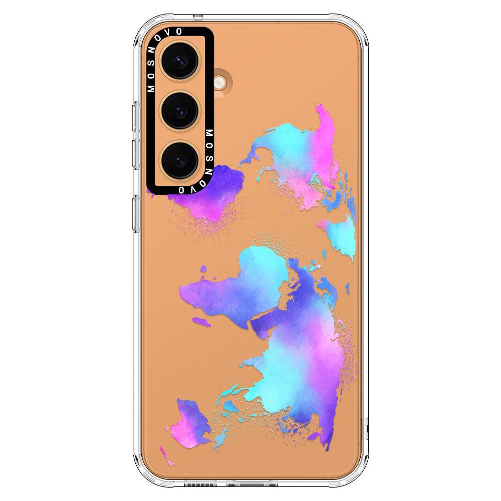 Psychedelic World Map Phone Case - Samsung Galaxy S24 Case - MOSNOVO