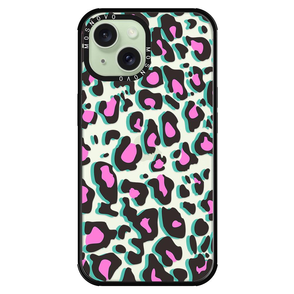 Hot Pink Leopard Print Phone Case - iPhone 15 Case - MOSNOVO