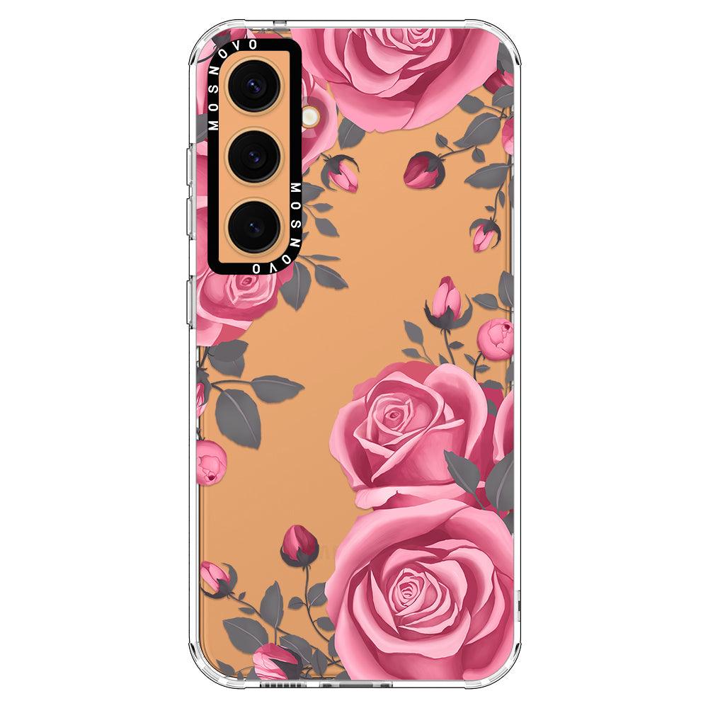 Viva Magenta Flower Phone Case - Samsung Galaxy S24 Plus Case - MOSNOVO