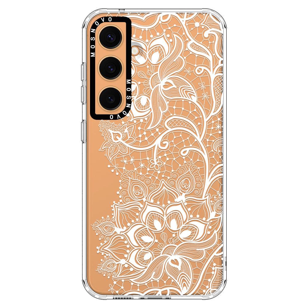 White Lotus Henna Phone Case - Samsung Galaxy S24 Case - MOSNOVO