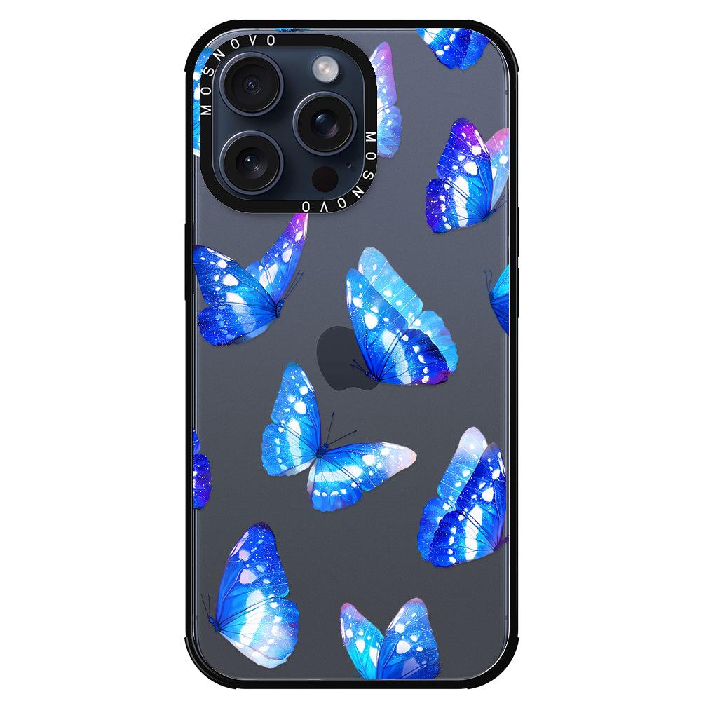 Stunning Blue Butterflies Phone Case - iPhone 15 Pro Max Case - MOSNOVO