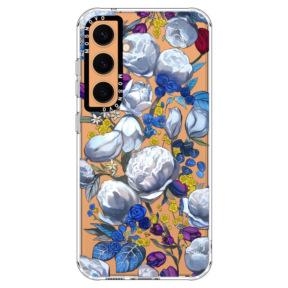 Purple Blue Floral Phone Case - Samsung Galaxy S24 Case - MOSNOVO