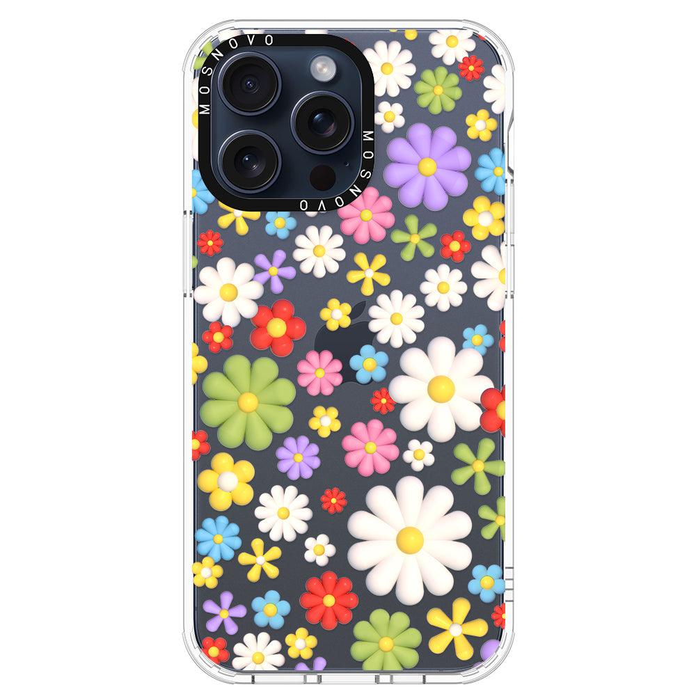 3D Flowers Phone Case - iPhone 15 Pro Max Case - MOSNOVO