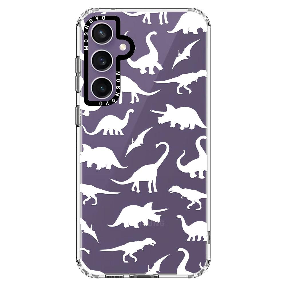 White Dinosaur Phone Case - Samsung Galaxy S23 FE Case