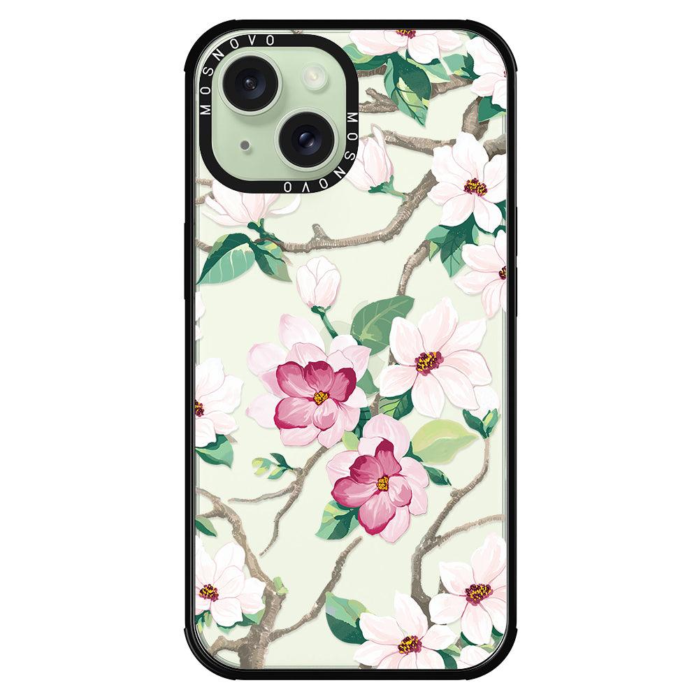 Magnolia Phone Case - iPhone 15 Plus Case - MOSNOVO