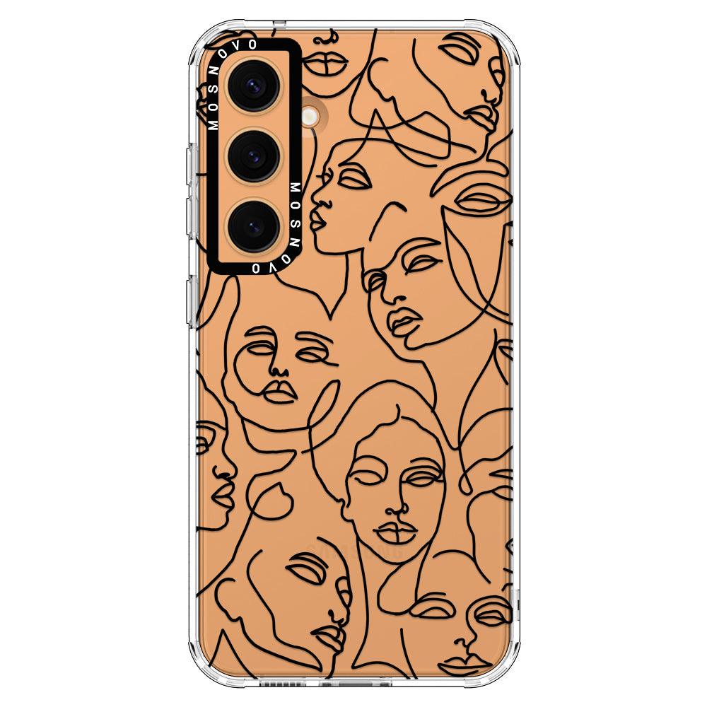 Abstract Face Line Art Phone Case - Samsung Galaxy S24 Plus Case - MOSNOVO