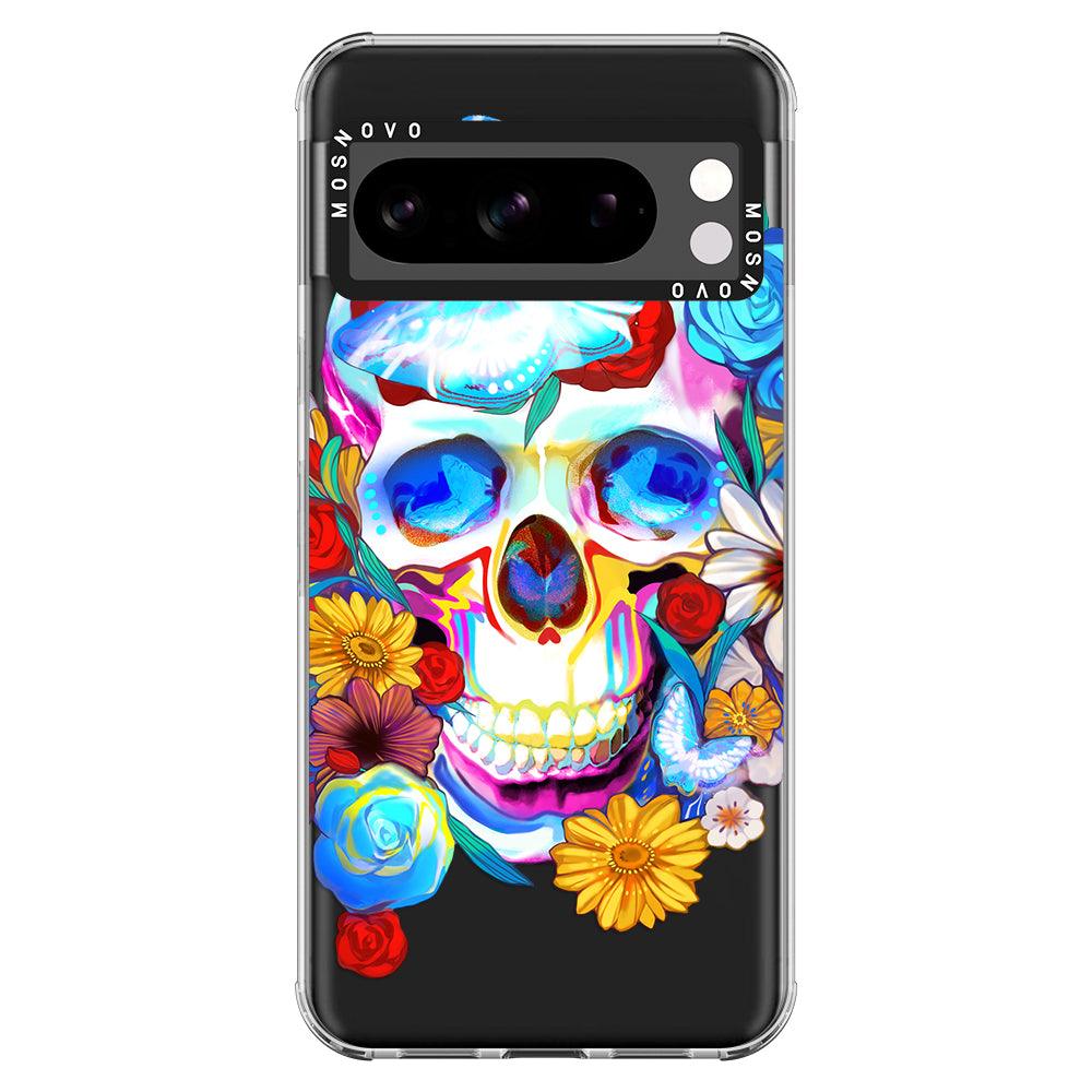 Sugar Flower Skull Phone Case - Google Pixel 8 Pro Case