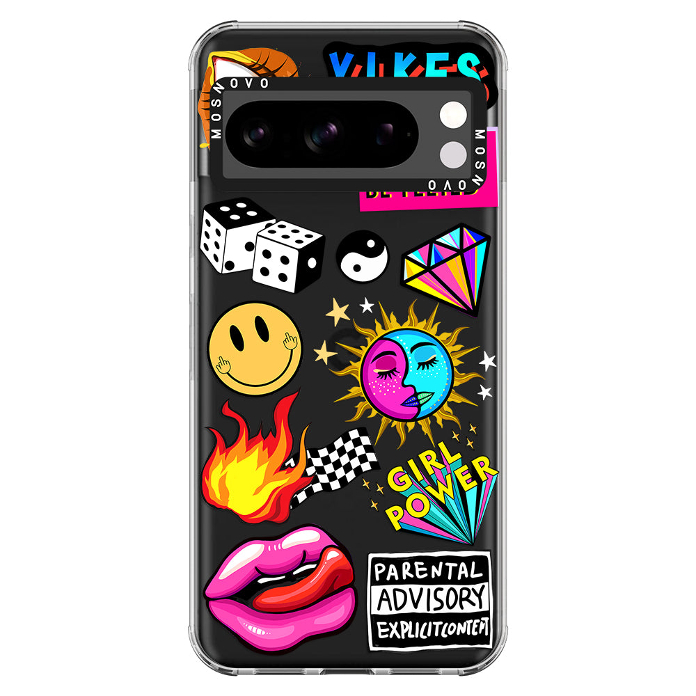 Funky Stickers Phone Case - Google Pixel 8 Pro Case - MOSNOVO