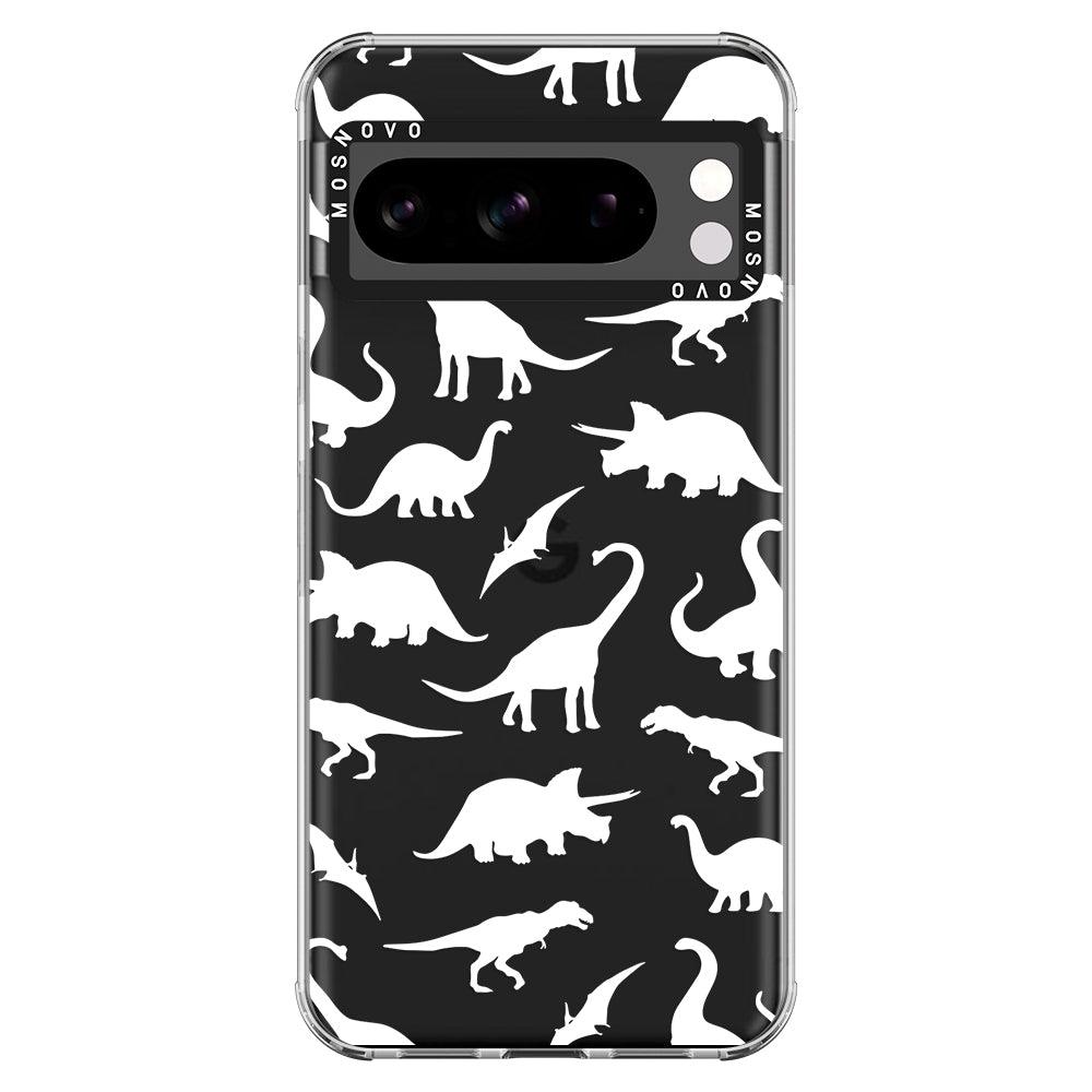 White Dinosaur Phone Case - Google Pixel 8 Pro Case - MOSNOVO