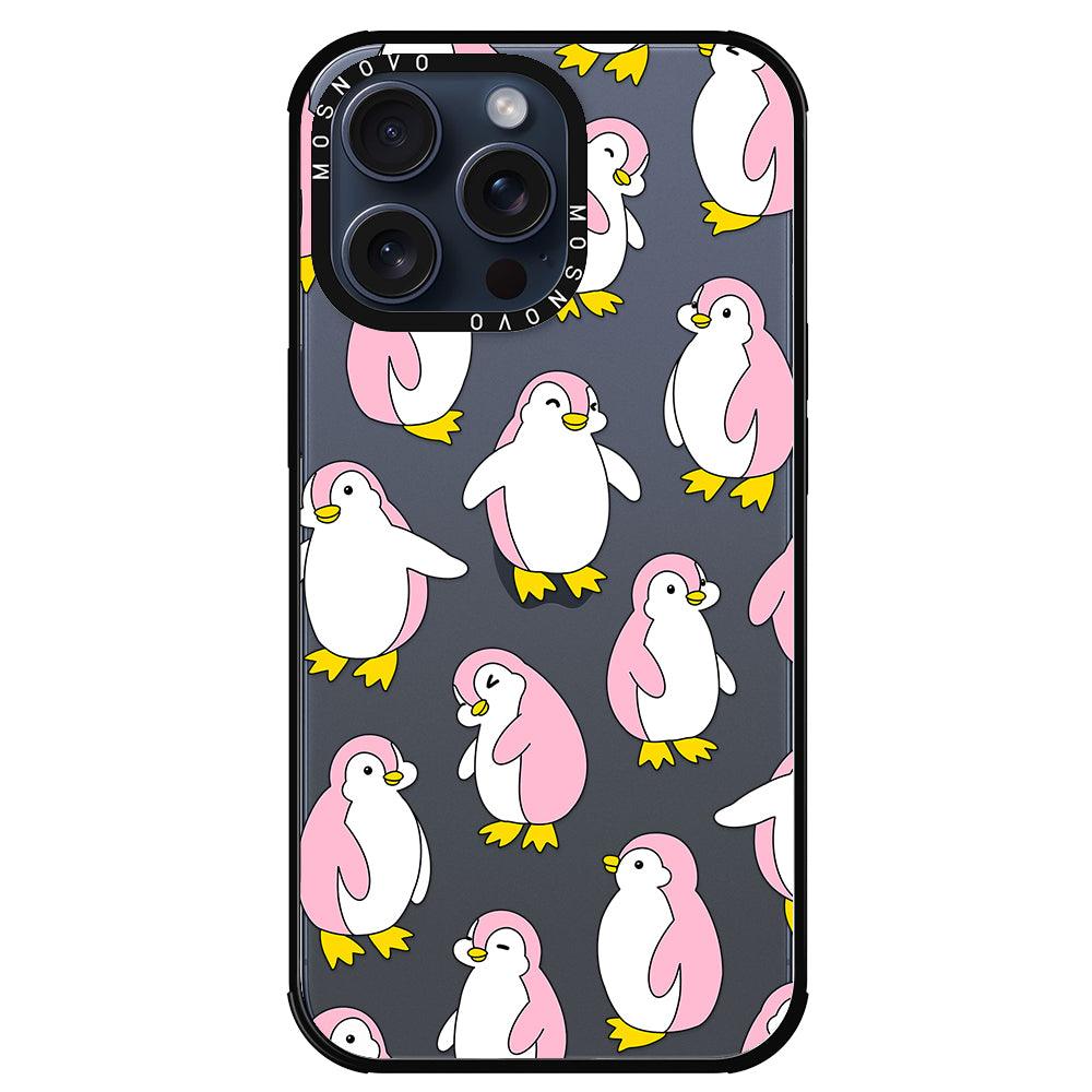 Pink Penguins Phone Case - iPhone 15 Pro Max Case - MOSNOVO