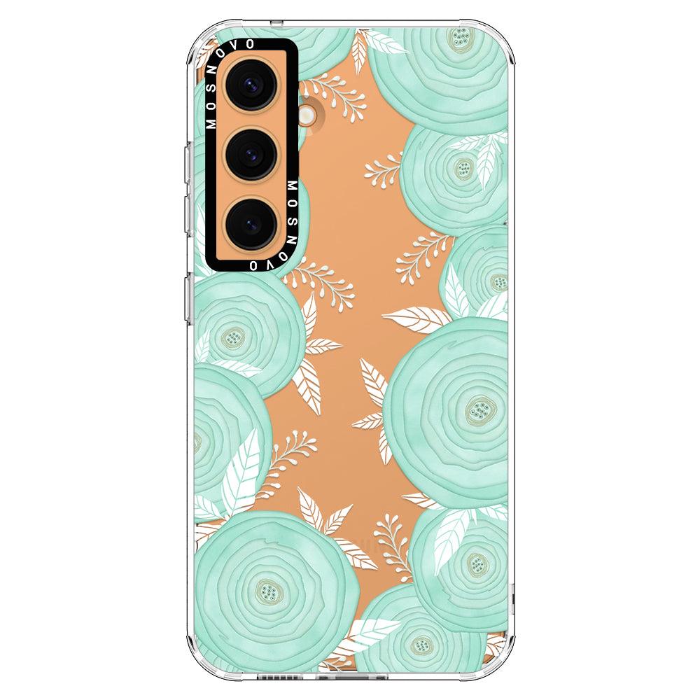 Mint Flower Phone Case - Samsung Galaxy S24 Plus Case - MOSNOVO