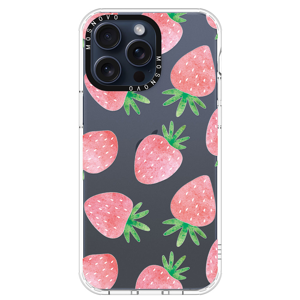 Pastel Strawberry Phone Case - iPhone 15 Pro Max Case - MOSNOVO