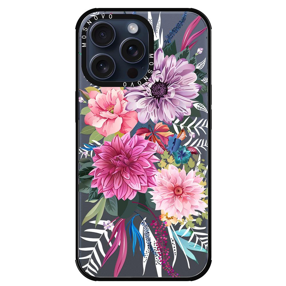 Dahlia Bloom Phone Case - iPhone 15 Pro Max Case - MOSNOVO