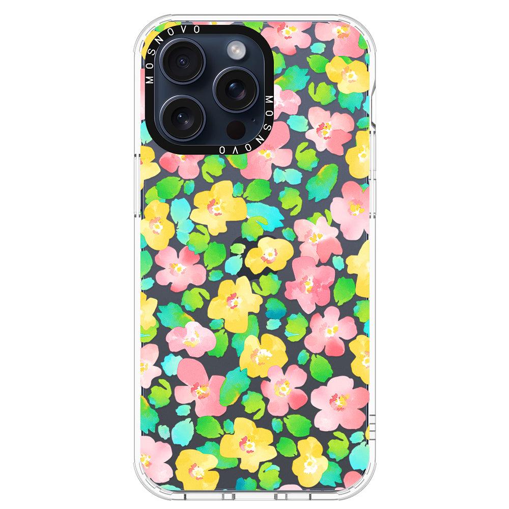 Floral Print Phone Case - iPhone 15 Pro Max Case - MOSNOVO