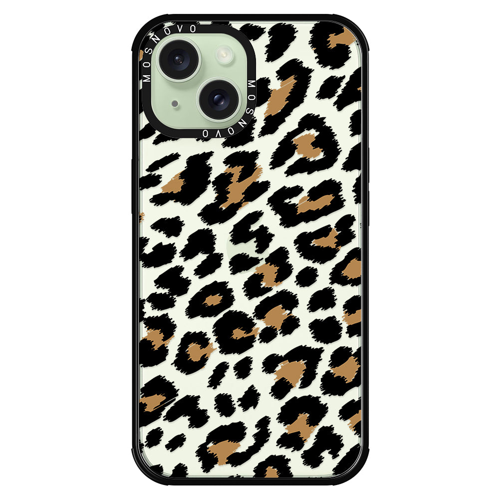 Leopard Print Phone Case - iPhone 15 Case - MOSNOVO