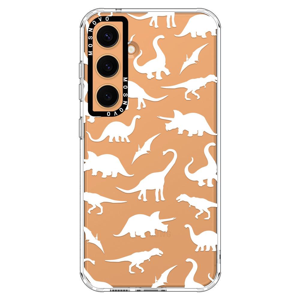 White Dinosaur Phone Case - Samsung Galaxy S24 Plus Case - MOSNOVO