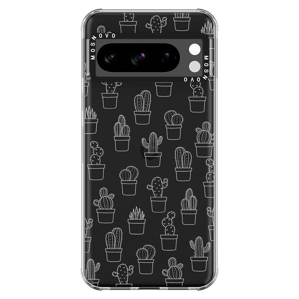 White Potted Cactus Phone Case - Google Pixel 8 Pro Case - MOSNOVO