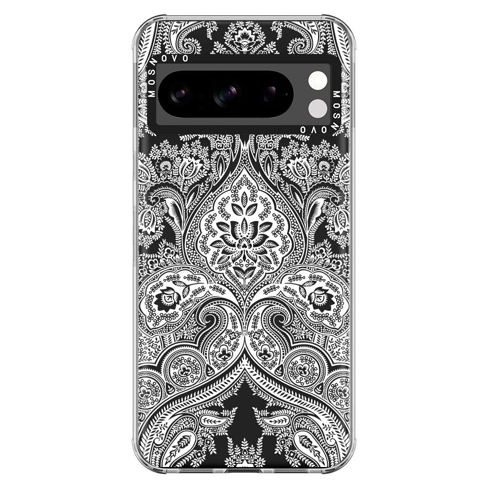 White Damask Phone Case - Google Pixel 8 Pro Case - MOSNOVO