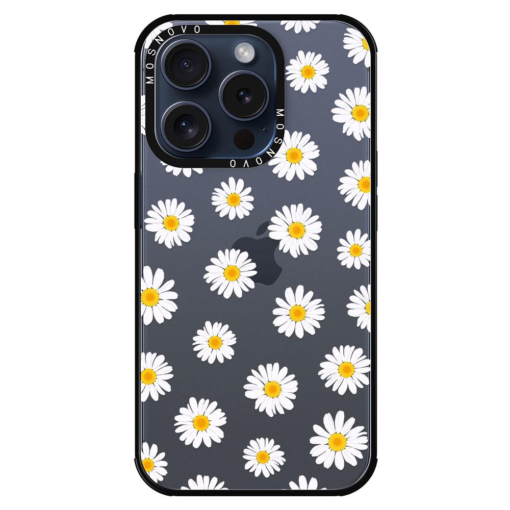 White Daisy Phone Case - iPhone 15 Pro Case - MOSNOVO