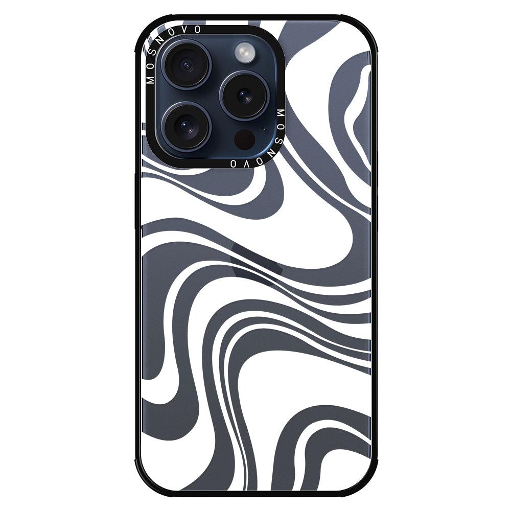 White Swirl Phone Case - iPhone 15 Pro Case - MOSNOVO