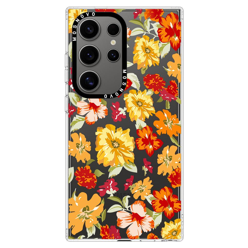 70s Boho Yellow Flower Phone Case - Samsung Galaxy S24 Ultra Case - MOSNOVO