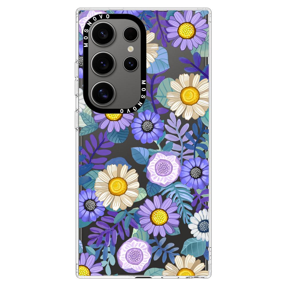 Purple Floral Phone Case - Samsung Galaxy S24 Ultra Case - MOSNOVO