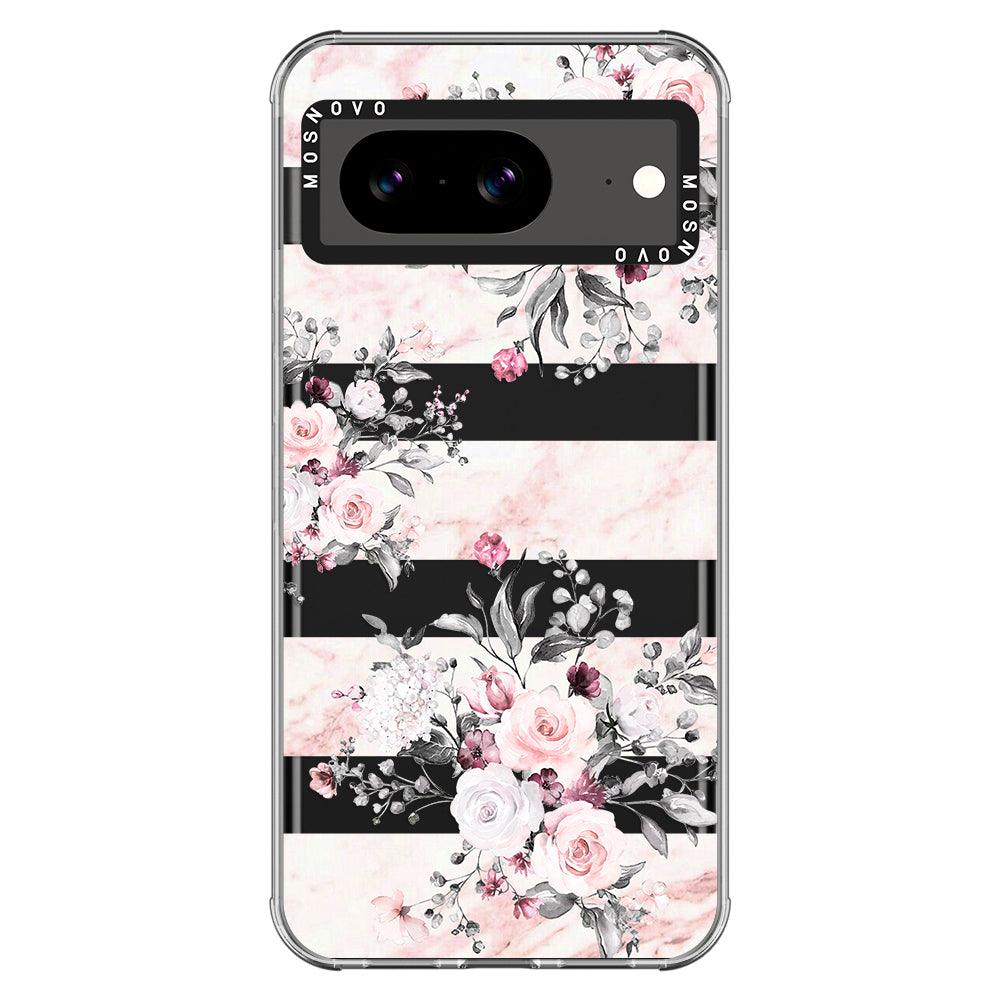 Pink Marble Flowers Phone Case - Google Pixel 8 Case - MOSNOVO