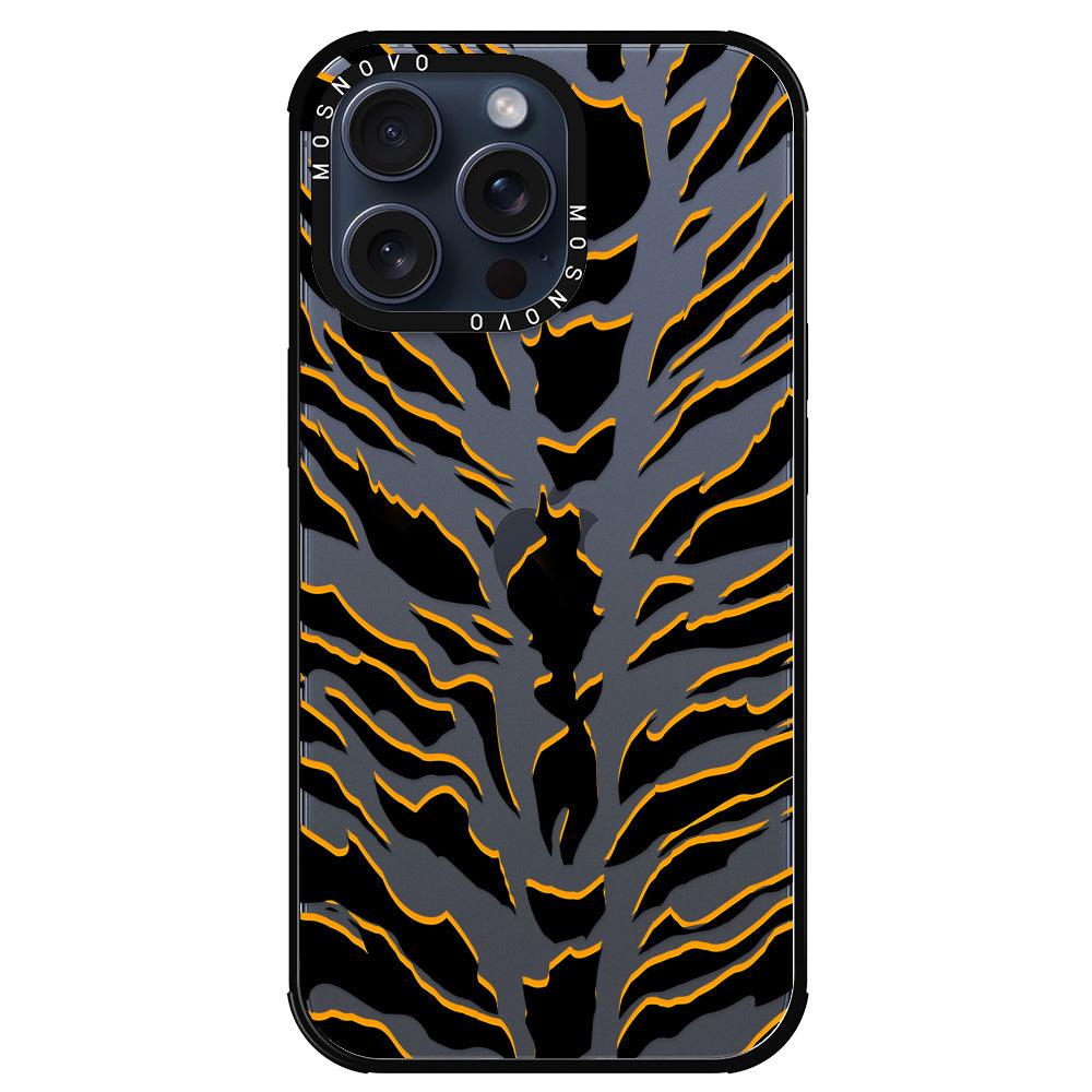 Tiger Print Phone Case - iPhone 15 Pro Max Case - MOSNOVO