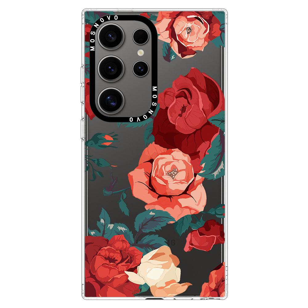 Vintage Red Rose Phone Case - Samsung Galaxy S24 Ultra Case - MOSNOVO