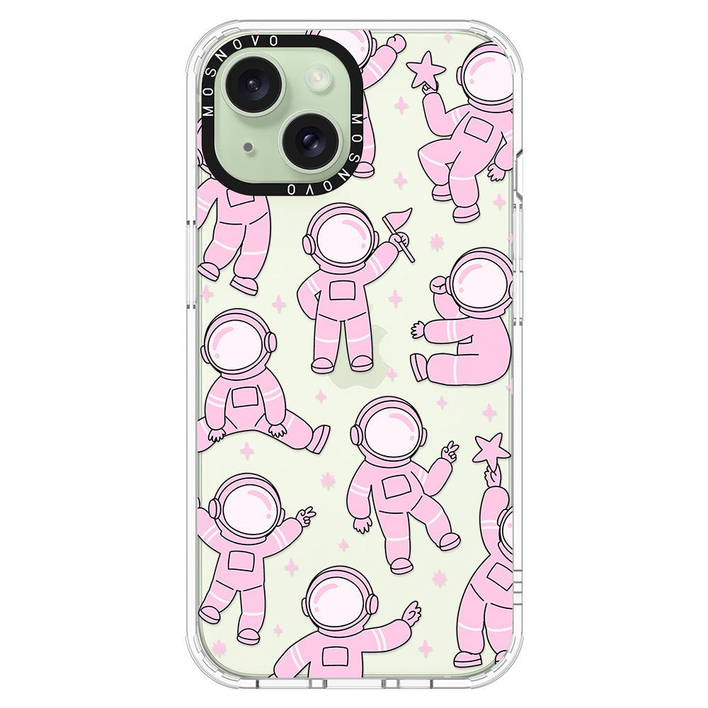 Pink Astronaut Phone Case - iPhone 15 Case - MOSNOVO