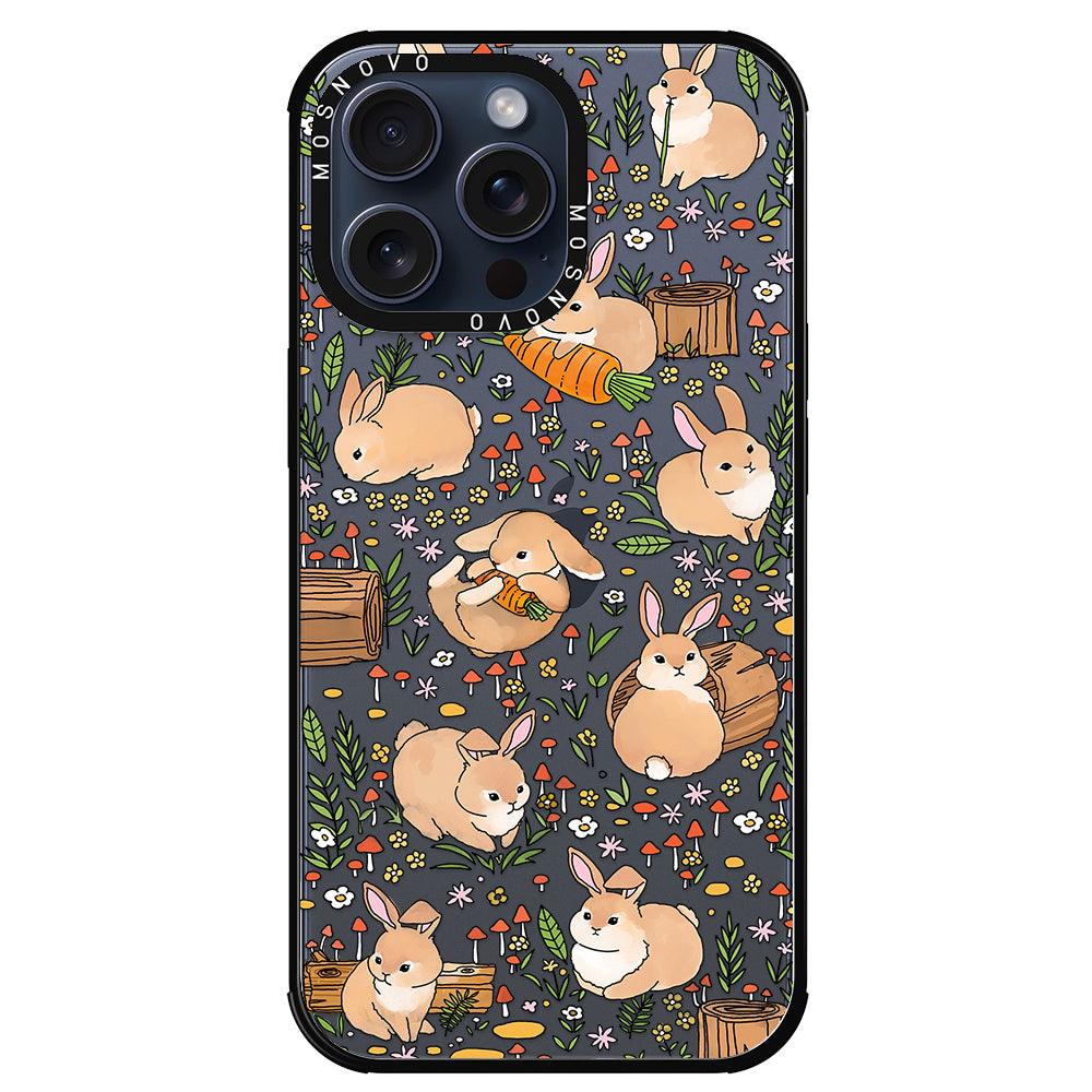 Cute Bunny Garden Phone Case - iPhone 15 Pro Max Case - MOSNOVO