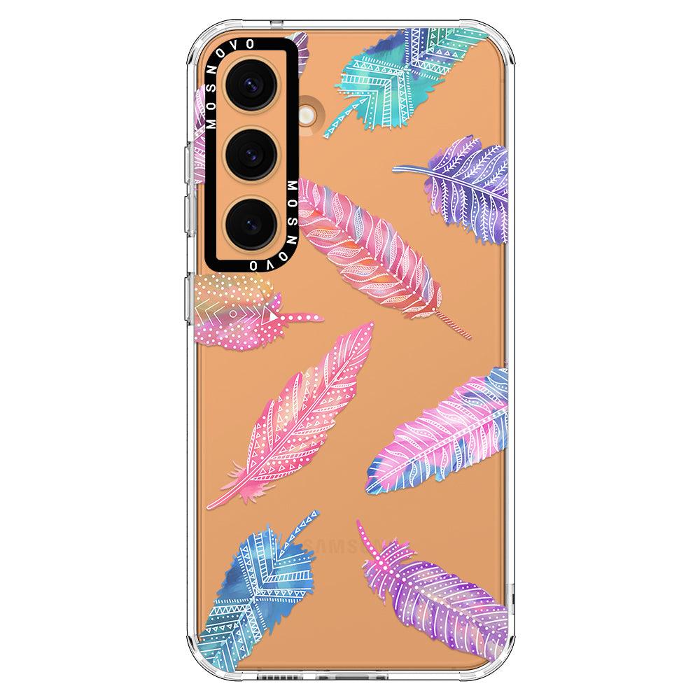 Boho Feather Phone Case - Samsung Galaxy S24 Case - MOSNOVO