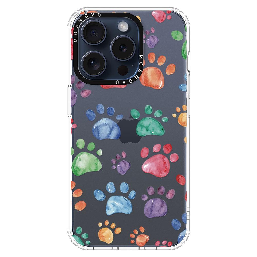 Colorful Paw Phone Case - iPhone 15 Pro Case - MOSNOVO