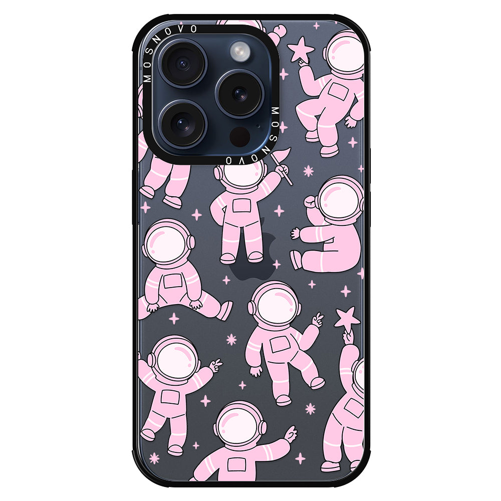 Pink Astronaut Phone Case - iPhone 15 Pro Case - MOSNOVO