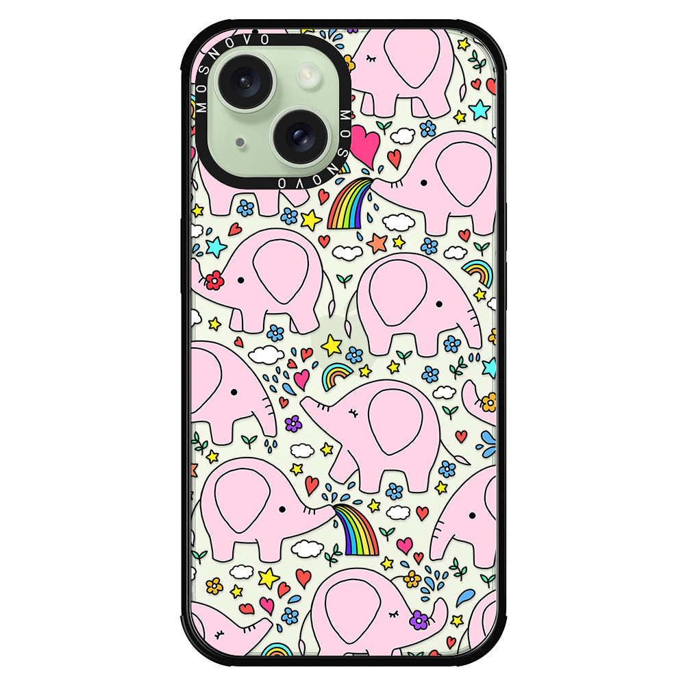 Pink Elephant Phone Case - iPhone 15 Plus Case - MOSNOVO