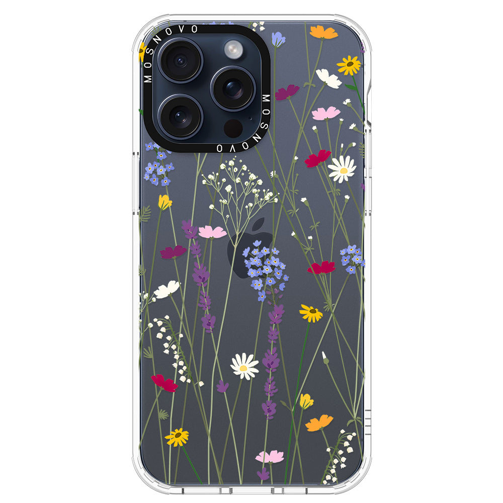 Floral Garden Lavender Daisy Flower Phone Case - iPhone 15 Pro Max Case - MOSNOVO