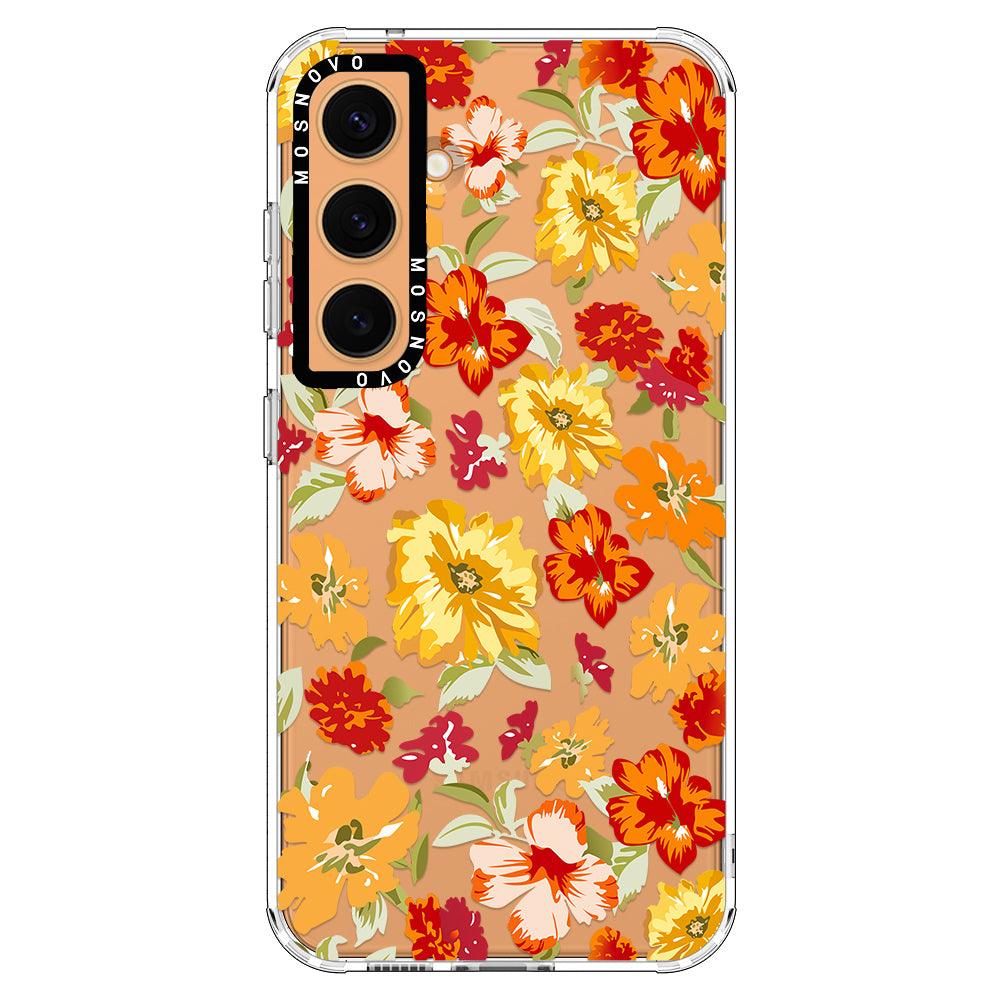 70s Boho Yellow Flower Phone Case - Samsung Galaxy S24 Case - MOSNOVO