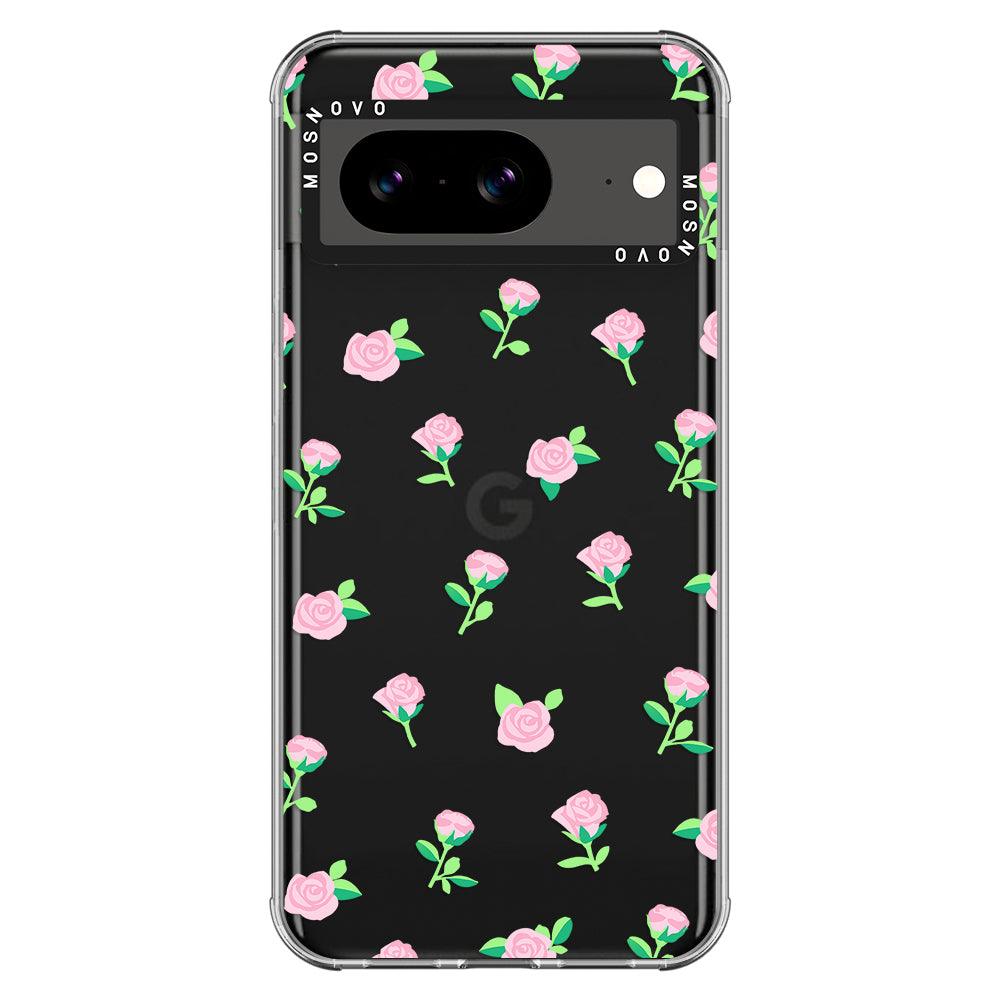 Pink Rose Floral Phone Case - Google Pixel 8 Case - MOSNOVO