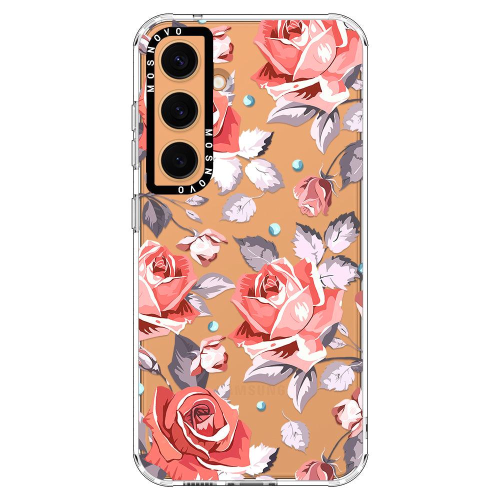 Retro Floral Phone Case - Samsung Galaxy S24 Plus Case - MOSNOVO