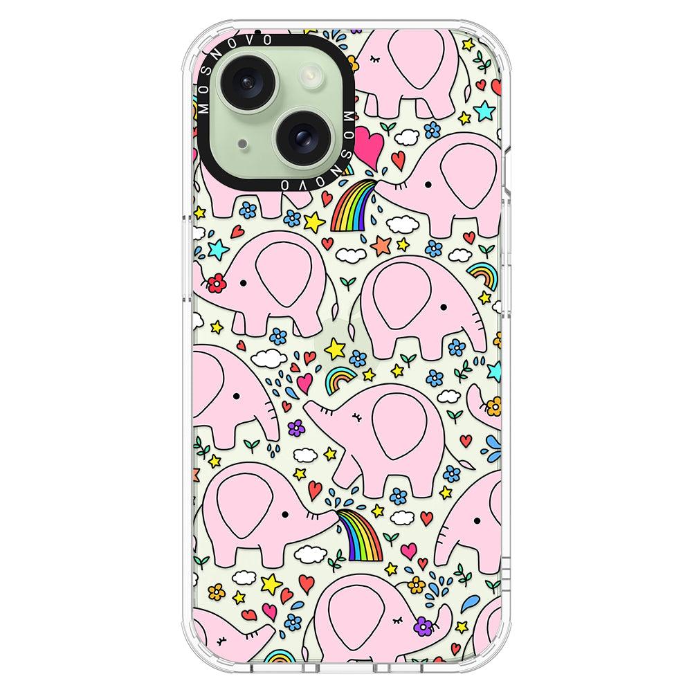 Pink Elephant Phone Case - iPhone 15 Case - MOSNOVO