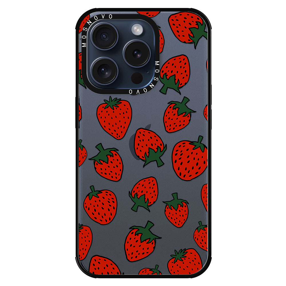 Red Strawberry Phone Case - iPhone 15 Pro Case - MOSNOVO