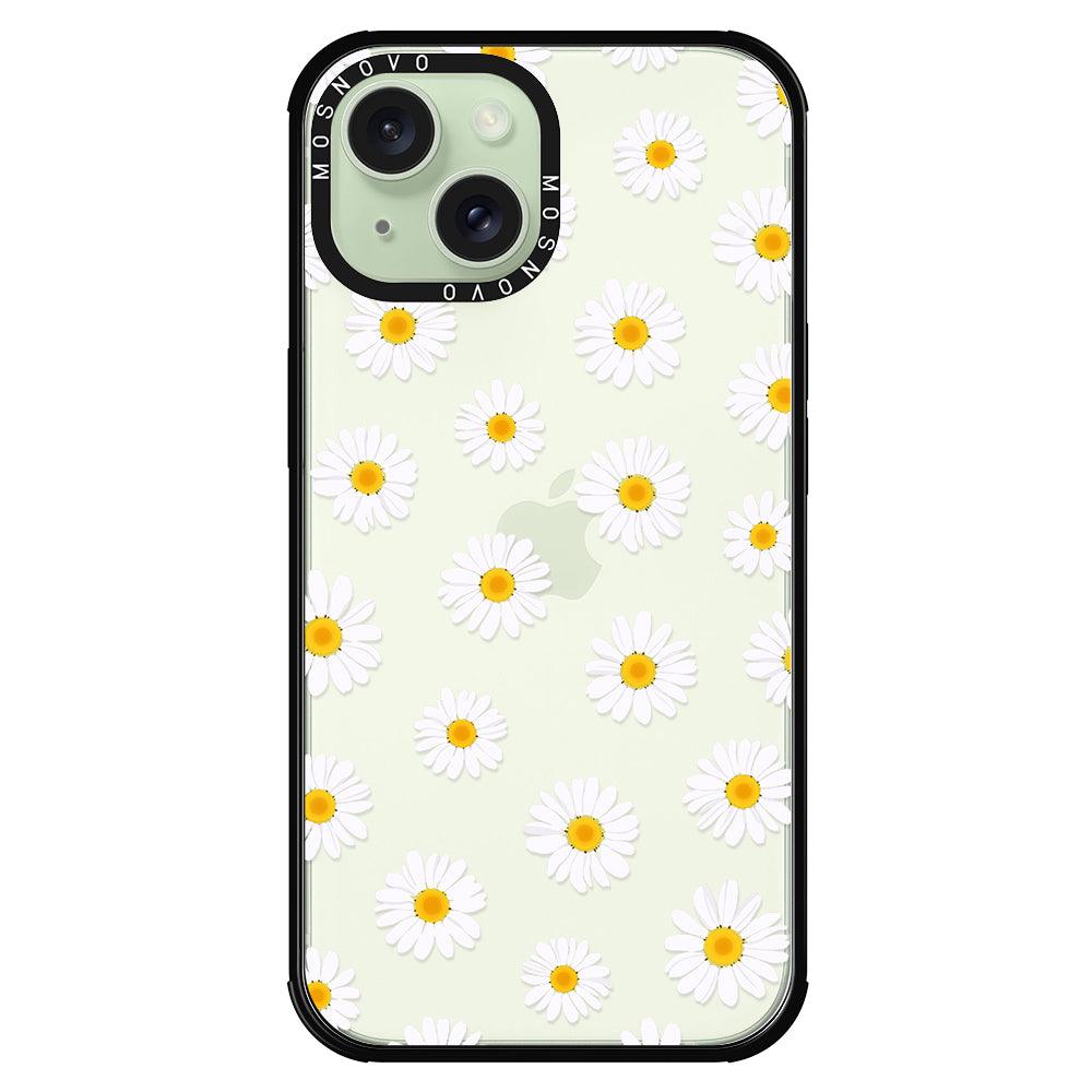 White Daisy Phone Case - iPhone 15 Case - MOSNOVO