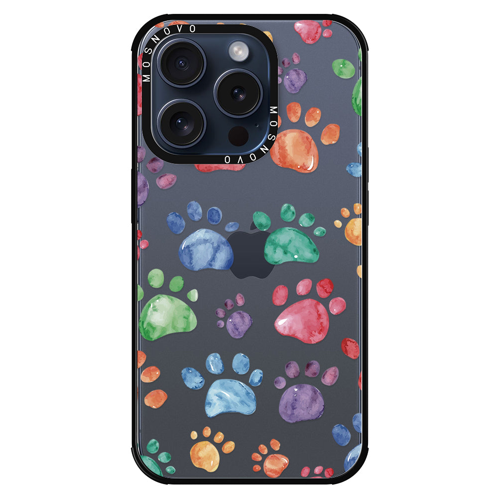 Colorful Paw Phone Case - iPhone 15 Pro Case - MOSNOVO