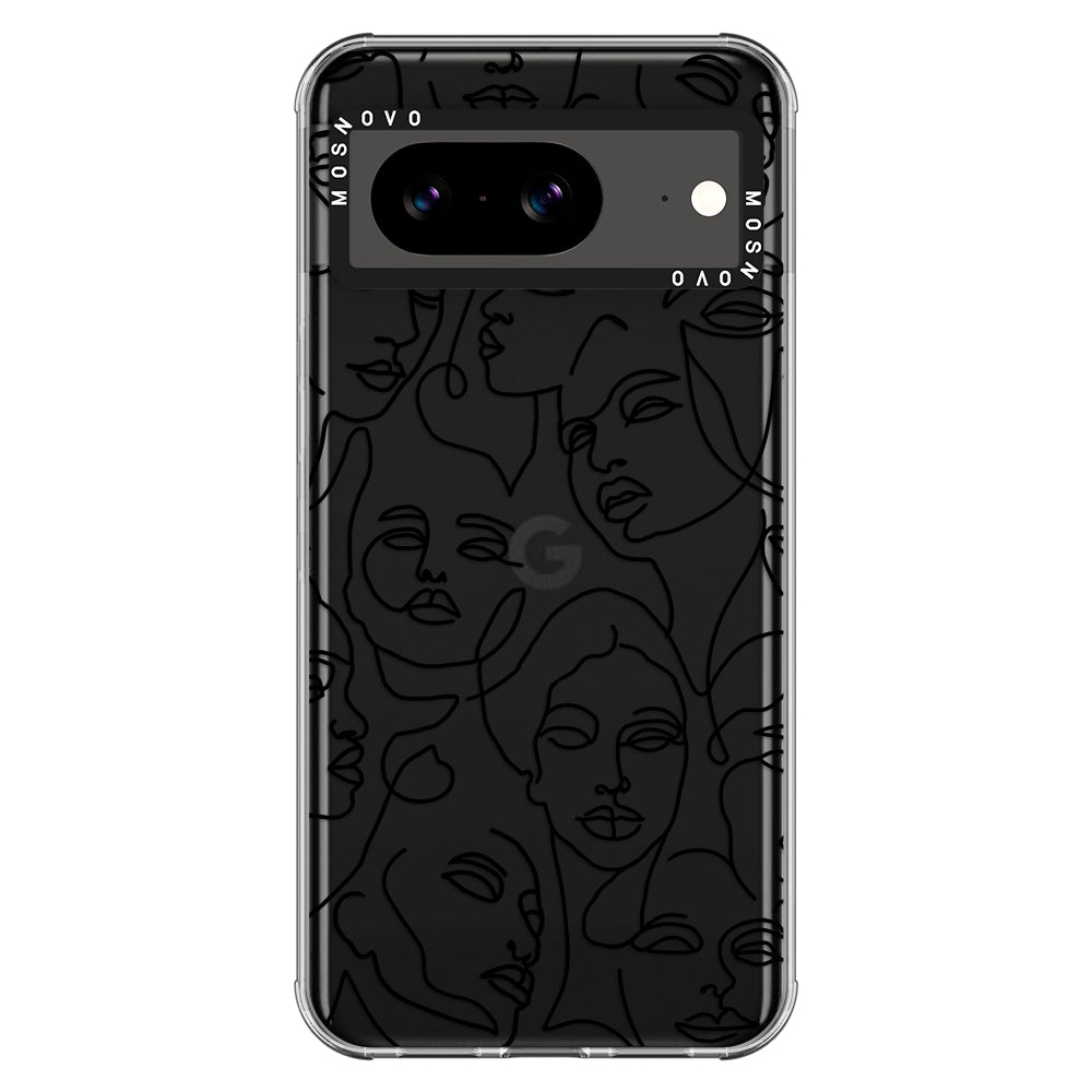 Abstract Face Line Art Phone Case - Google Pixel 8 Case - MOSNOVO
